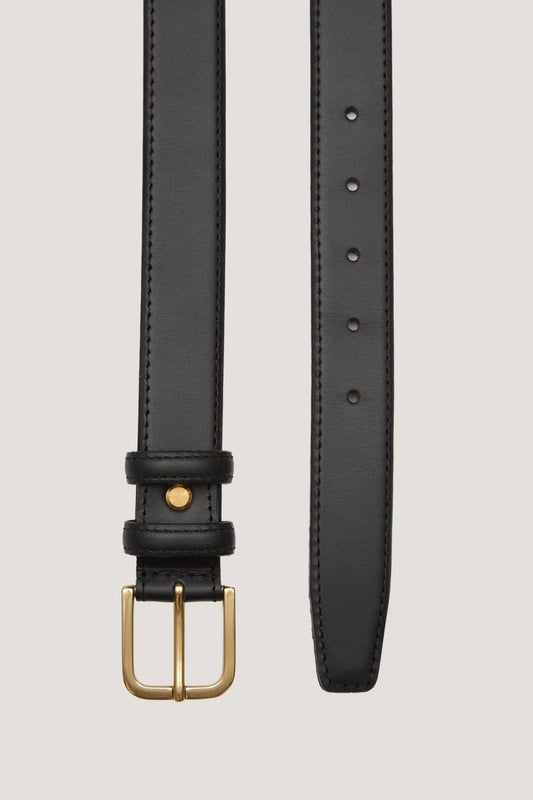 Ceinture formelle noire avec boucle dorée