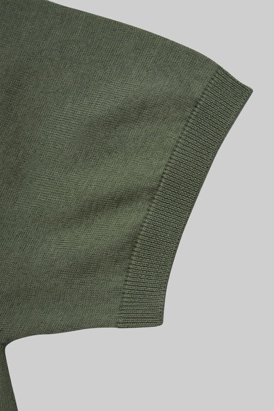 T-shirt en tricot vert à col rond