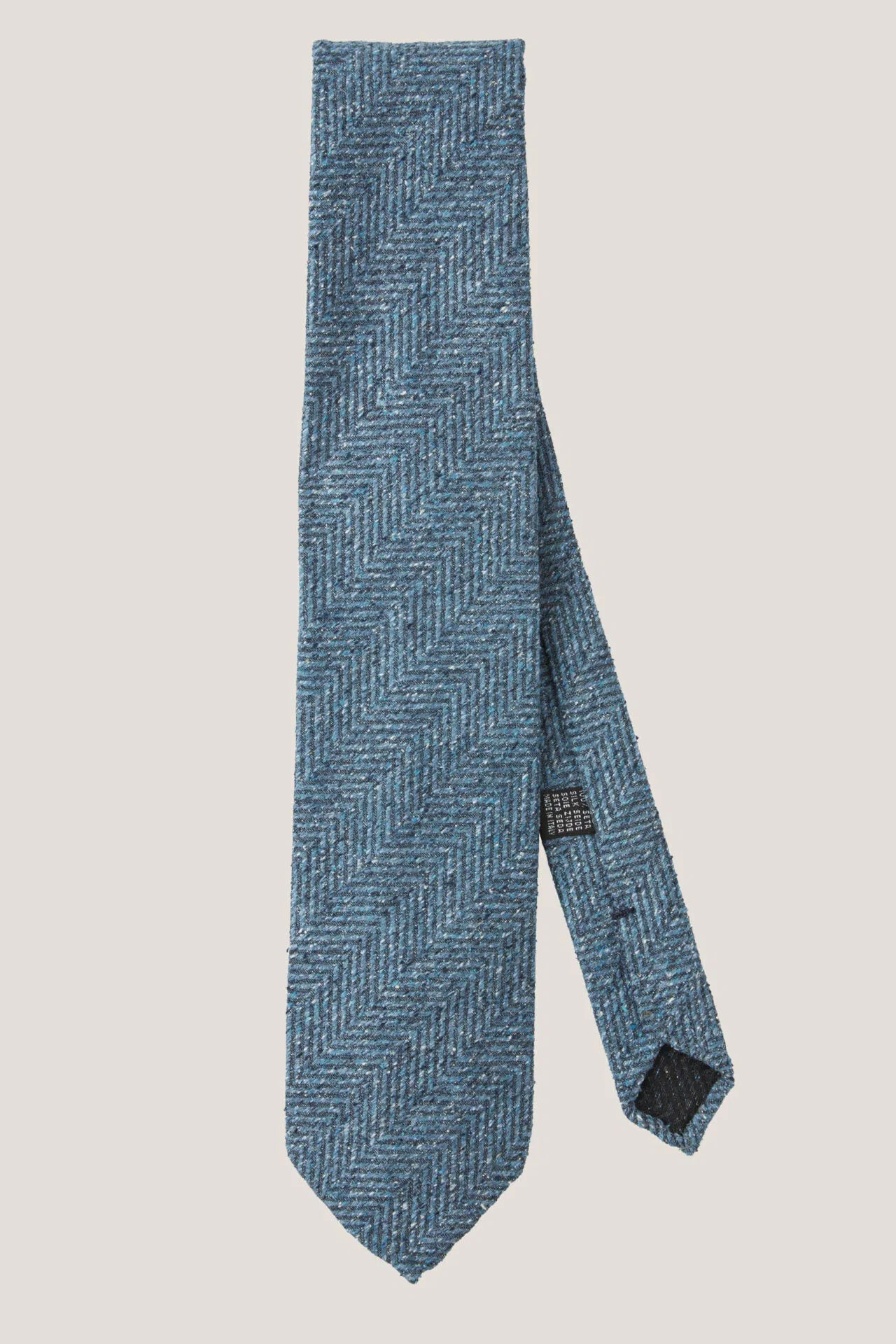 Raw silk herringbone tie