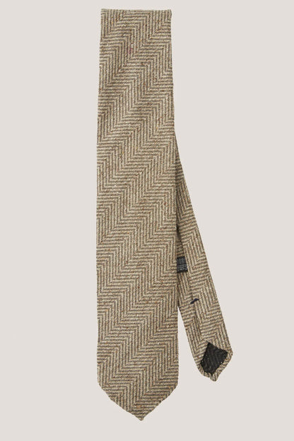 Raw silk herringbone tie