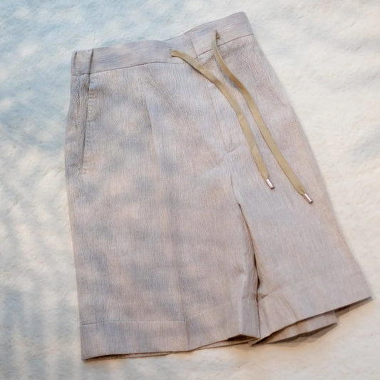 Short en seersucker beige