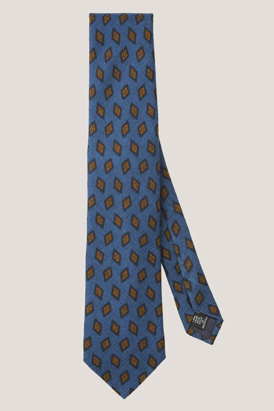 Geometric patterned wool tie