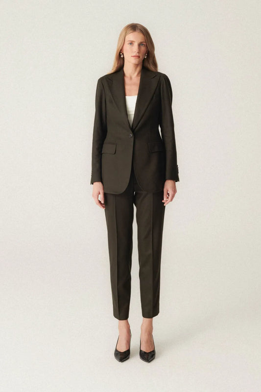 Costume en laine VBC vert foncé
