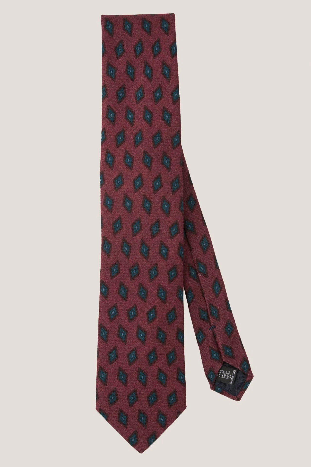 Geometric patterned wool tie