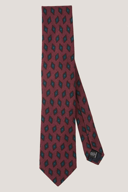 Geometric patterned wool tie