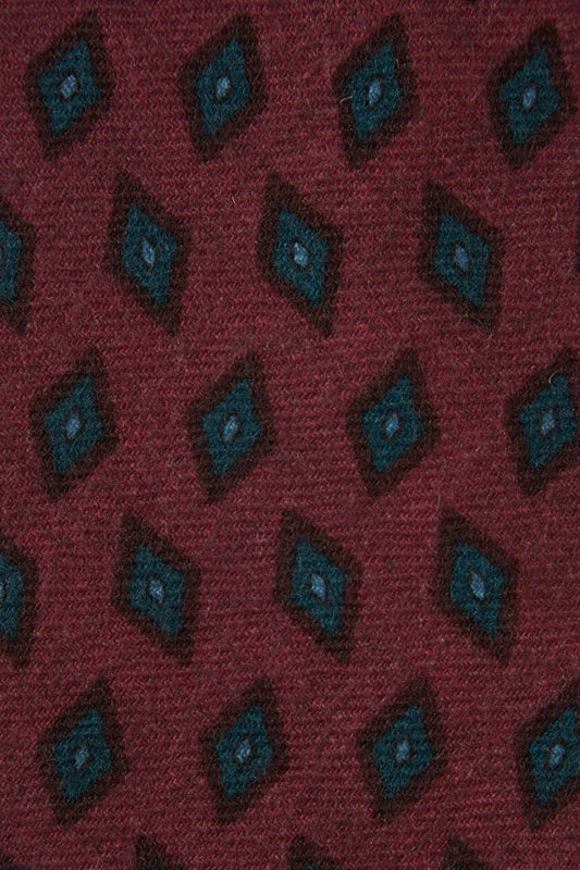 Geometric patterned wool tie