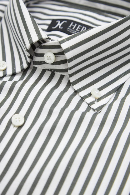 Green pinstripe button-down shirt