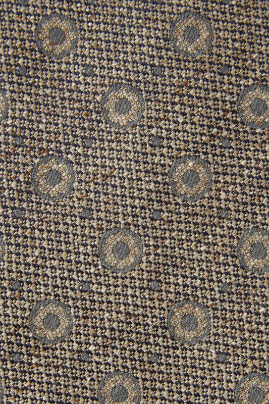 Geometric pattern tie made of raw silk, lined