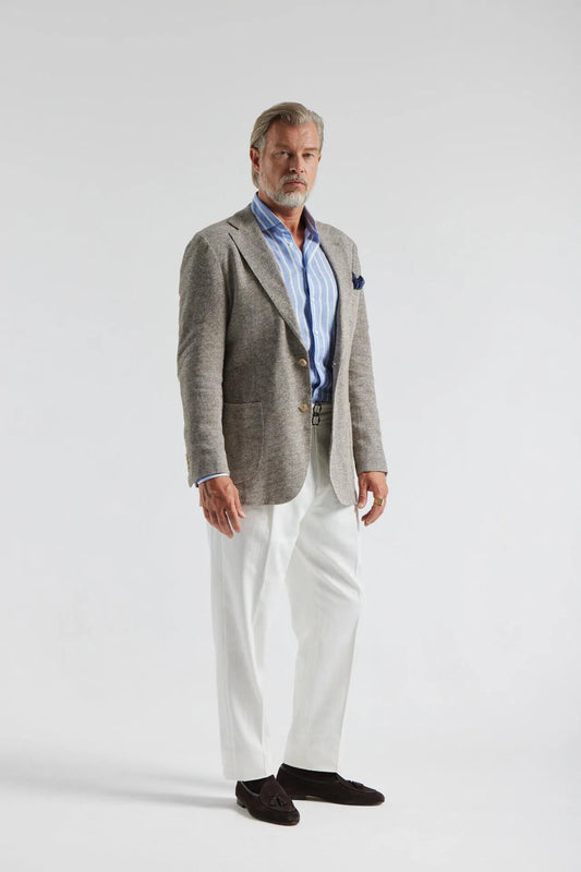 Veste en jersey de lin beige