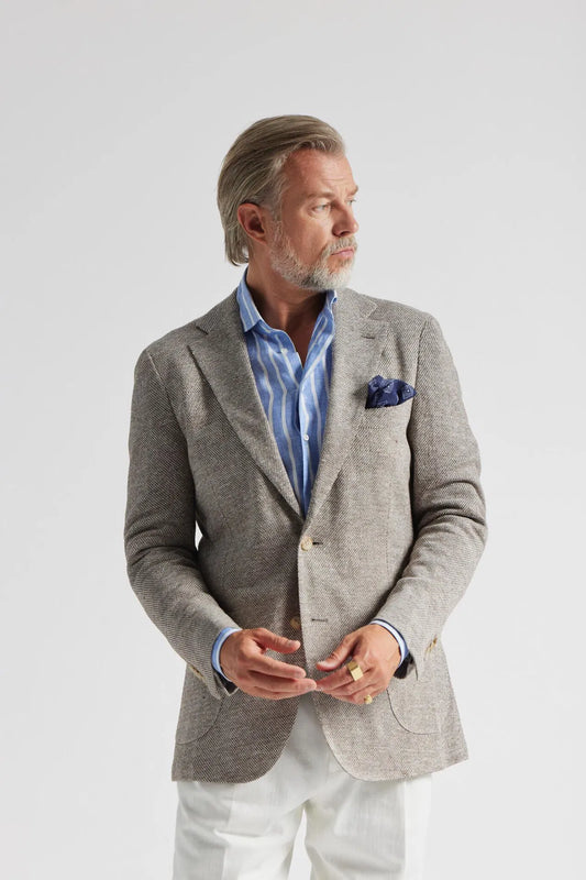 Veste en jersey de lin beige