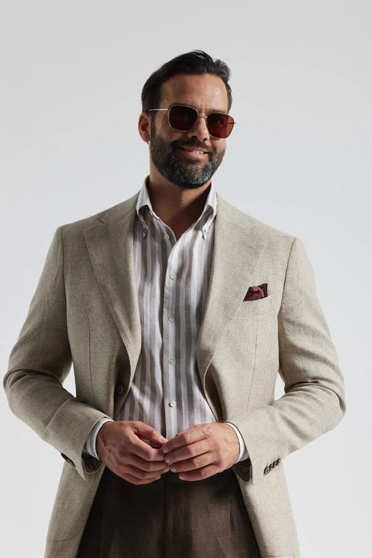 Veste en laine/lin beige