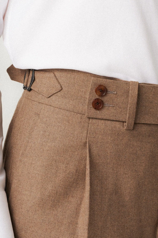 Pantalon en flanelle légère beige