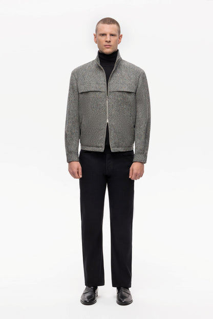 Black and white Donegal tweed short jacket