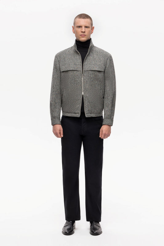 Black and white Donegal tweed short jacket