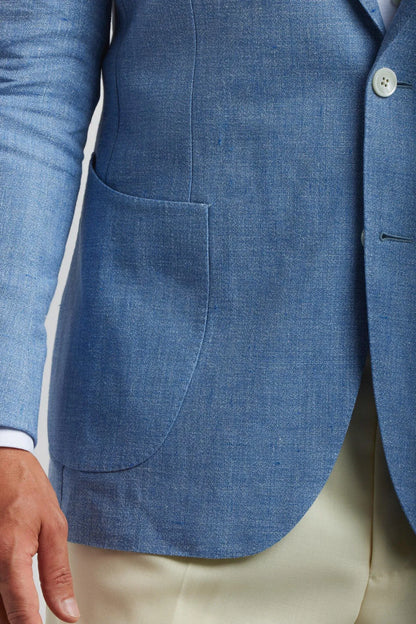 Veste en laine/lin bleu clair