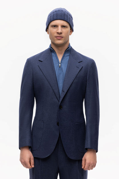 Blue single-breasted Reda flannel jacket