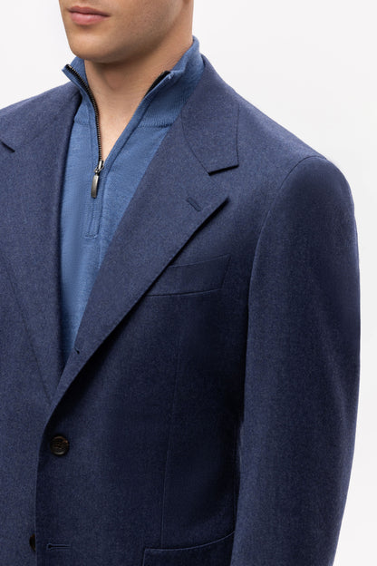 Blue single-breasted Reda flannel jacket