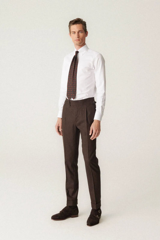 Pantalon en flanelle marron