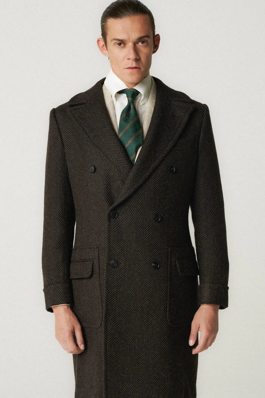 Brown Ulster Coat with Fir Pattern