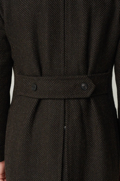 Manteau d'Ulster marron à motif sapin