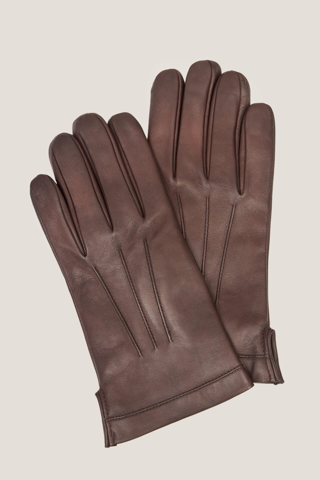 Gants en cuir marron foncé 