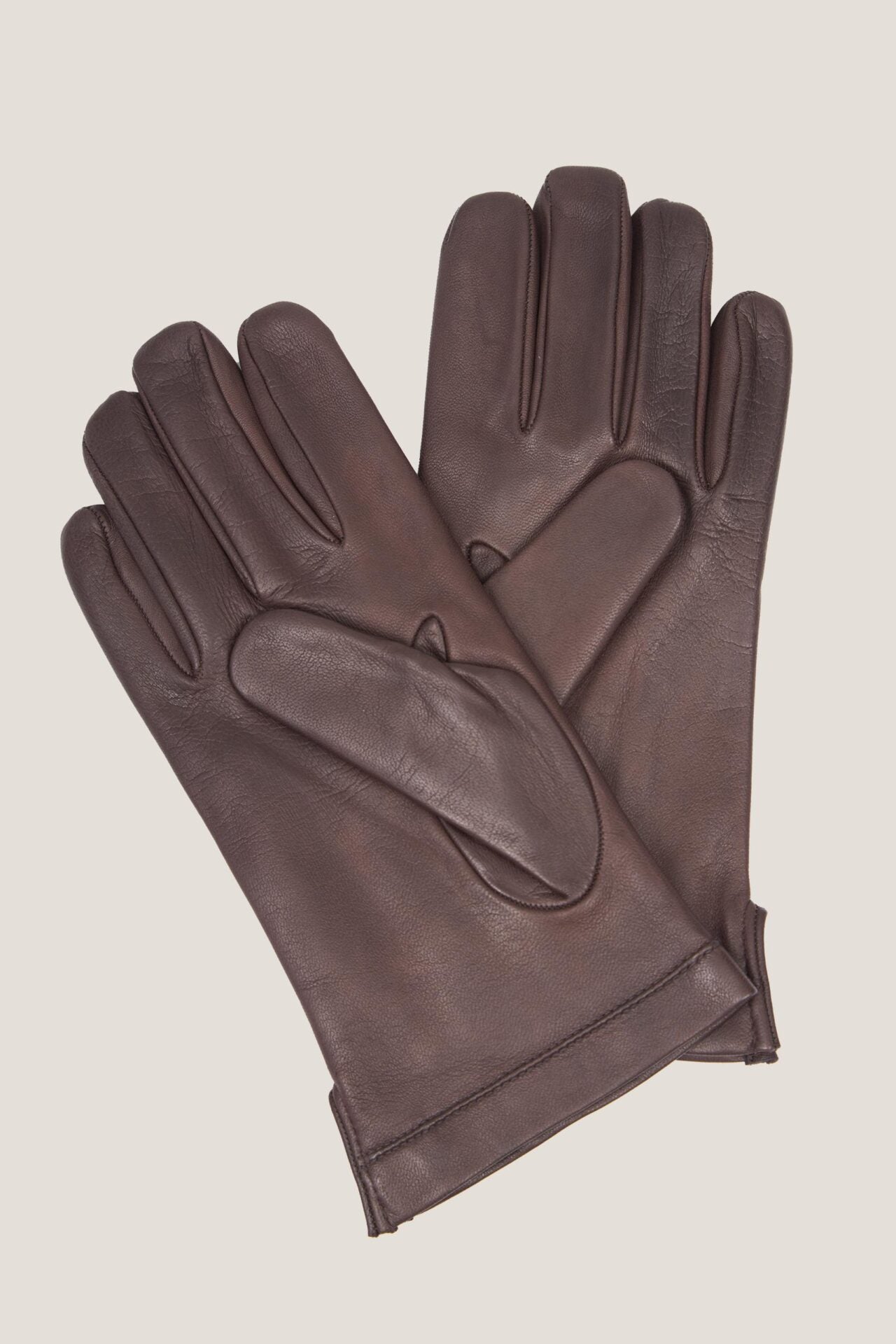 Gants en cuir marron foncé 