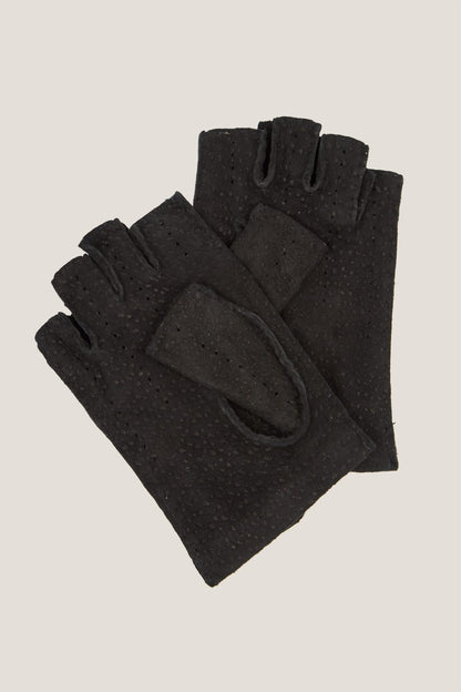 Gants de conduite en cuir noir Capybara 