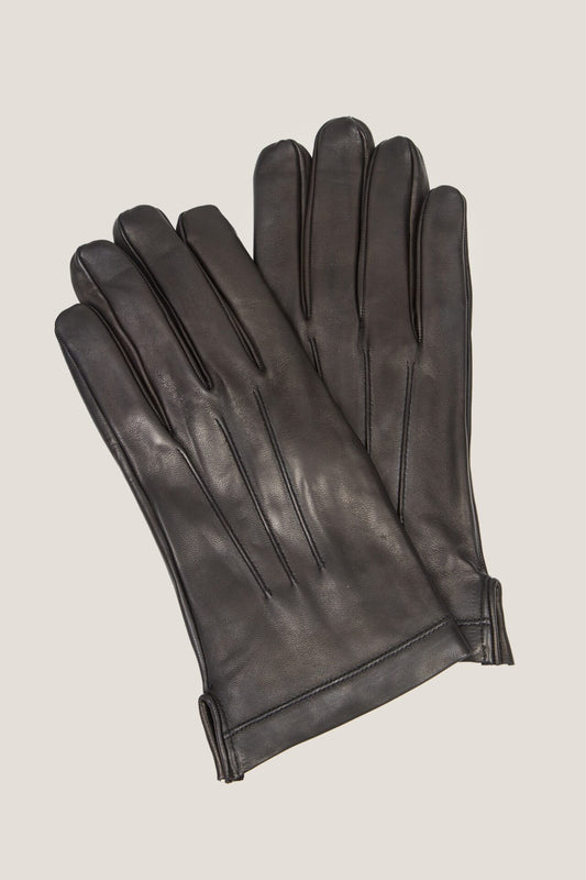 gants en cuir noir 