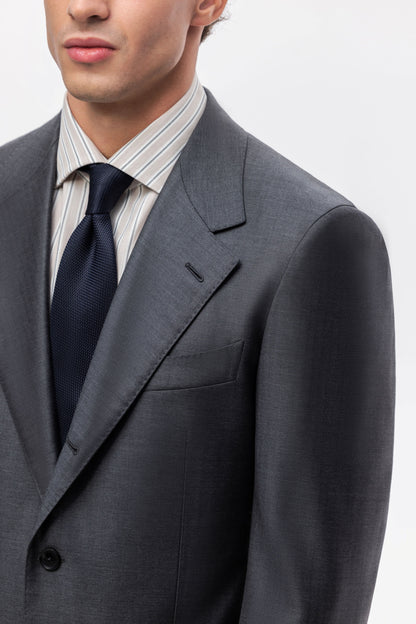 Dark grey herringbone Winter Australis wool suit