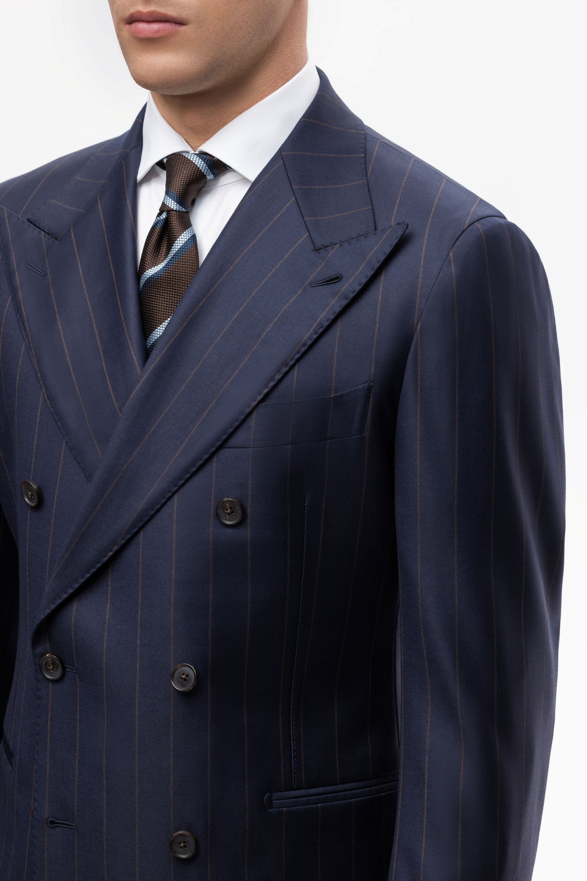 Dark navy pinstripe Winter Australis wool suit