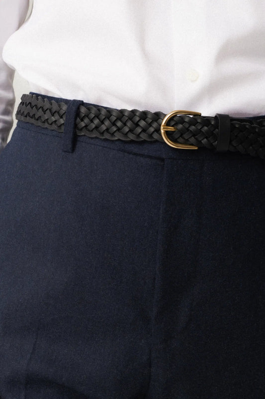 Pantalon en flanelle à devant plat