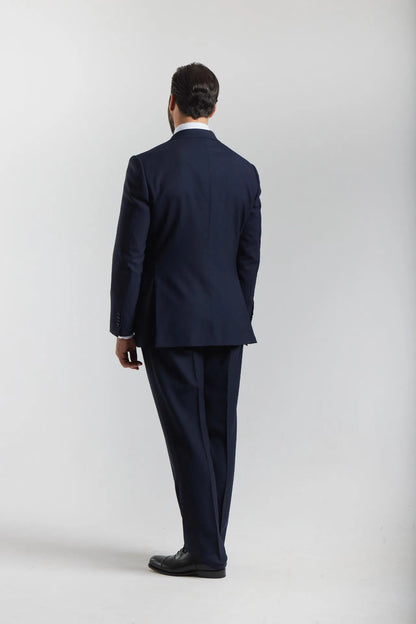 London Shrunk Navy Double-Breasted Suit
