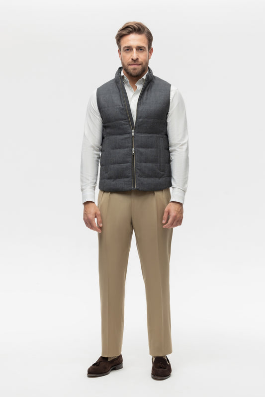 Gray padded vest