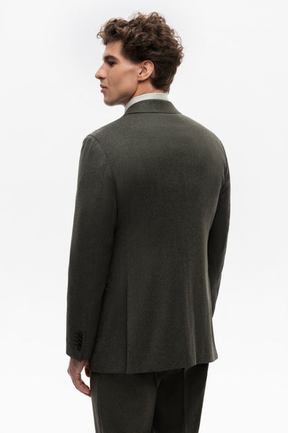 Green double-breasted Reda flannel jacket