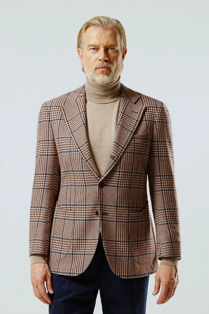 Veste à carreaux beige
