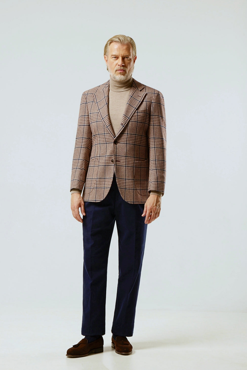 Veste à carreaux beige