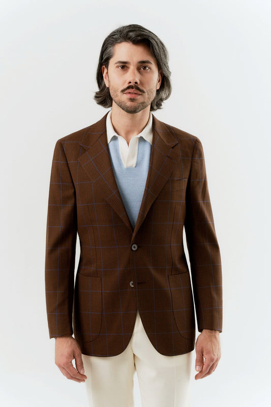 Veste à carreaux Fartown couleur rouille