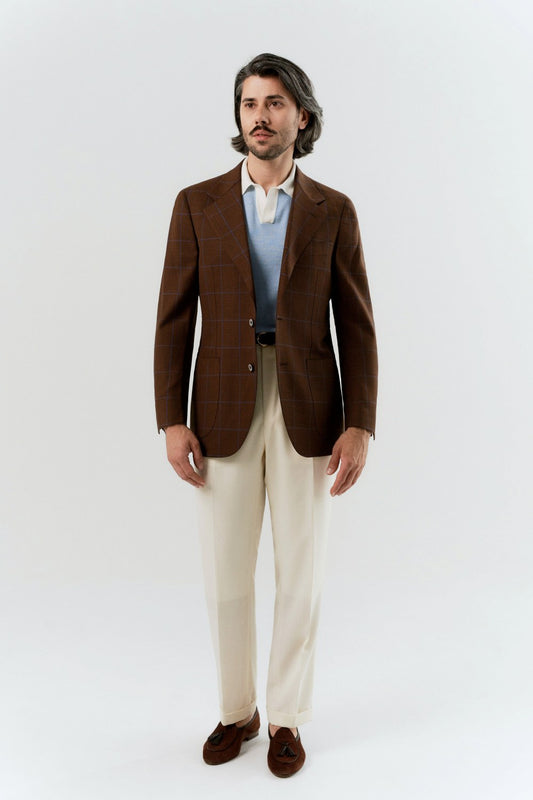 Veste à carreaux Fartown couleur rouille