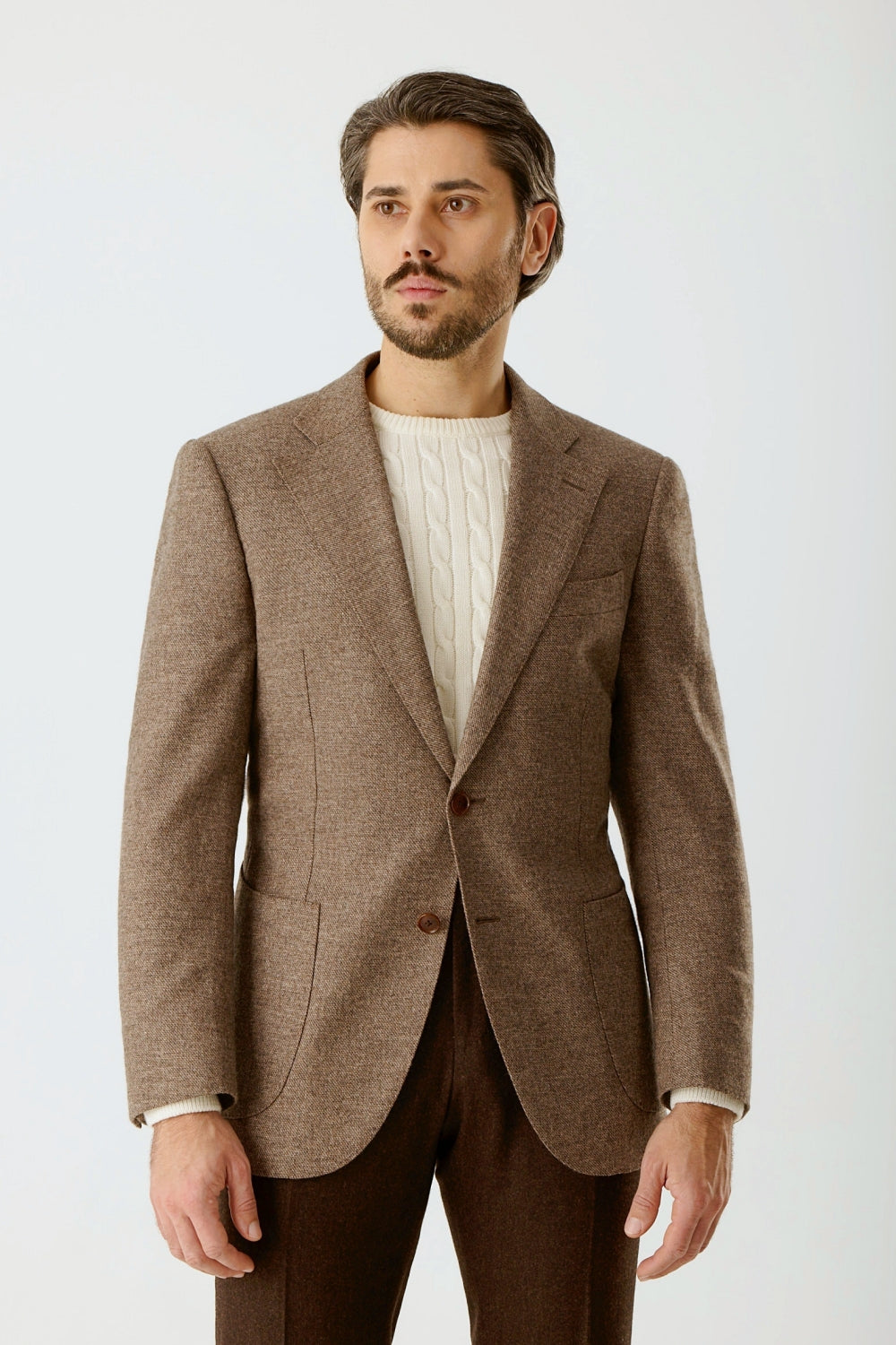 Veste à carreaux beige
