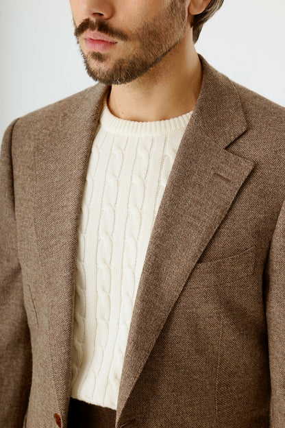 Veste à carreaux beige