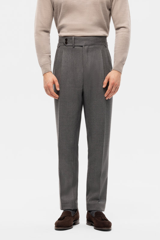 Navy blue houndstooth 4-ply trousers