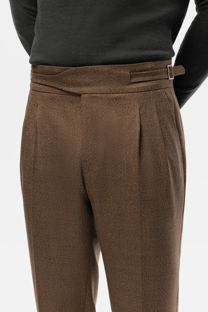 Navy blue houndstooth 4-ply trousers