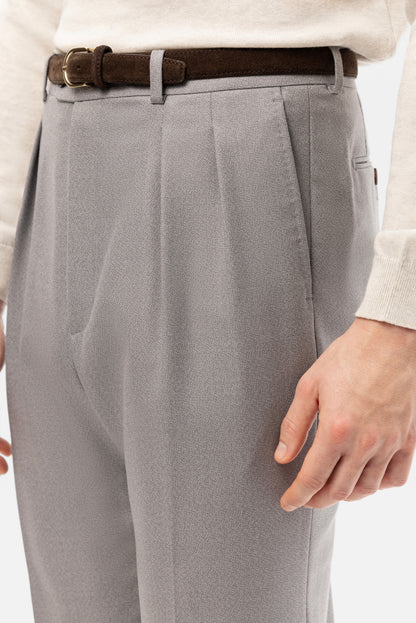 Navy blue houndstooth 4-ply trousers