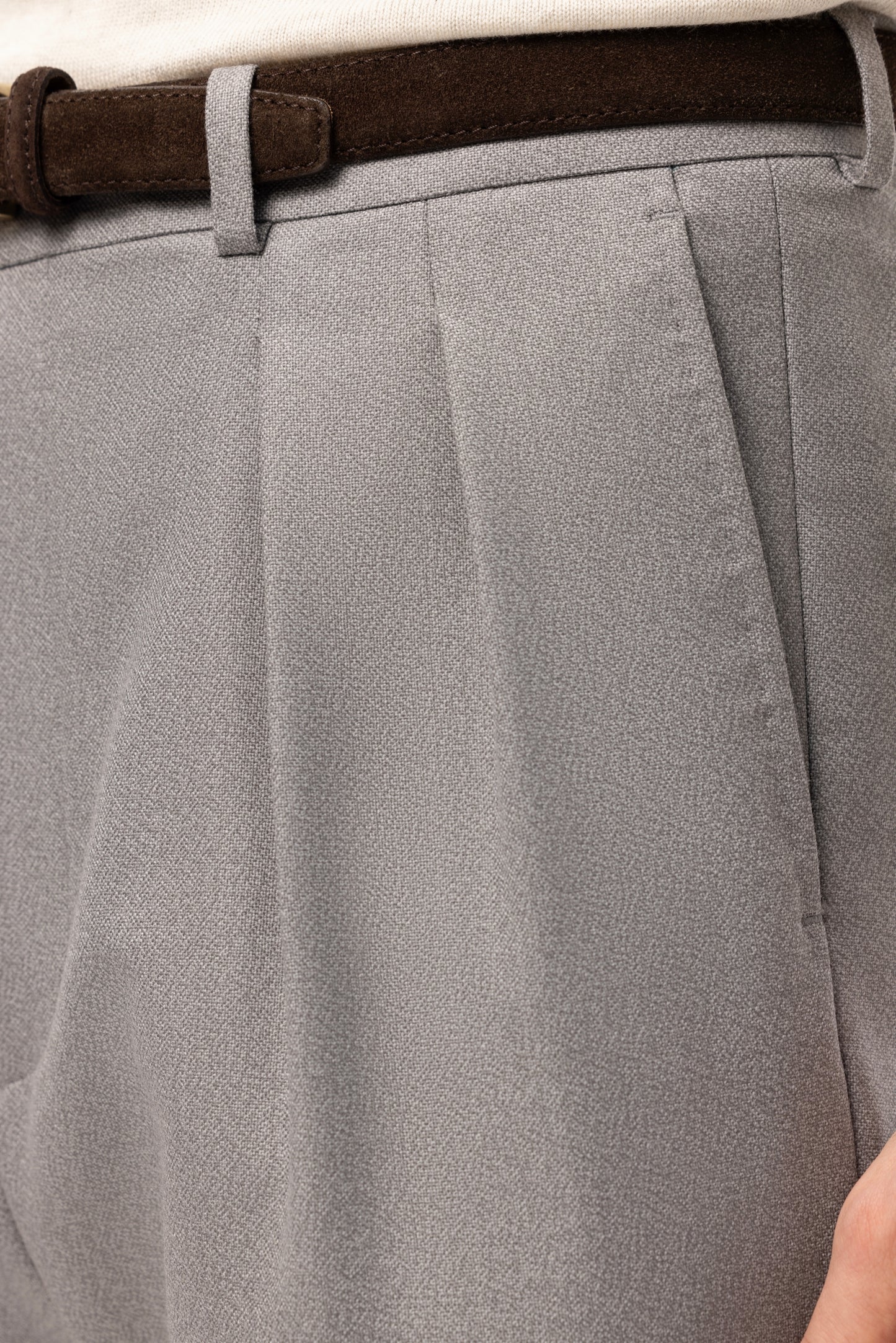 Navy blue houndstooth 4-ply trousers