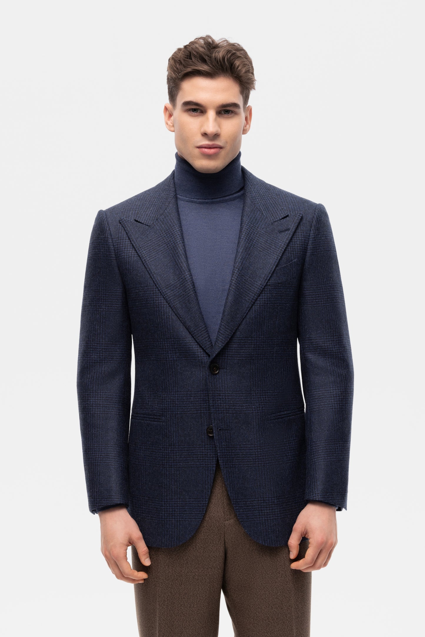 Burgundy-blue PoW checkered jacket