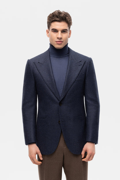 Burgundy-blue PoW checkered jacket