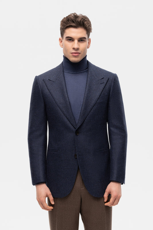 Burgundy-blue PoW checkered jacket