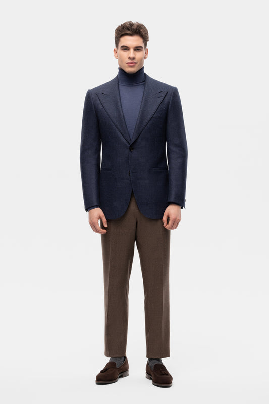 Burgundy-blue PoW checkered jacket