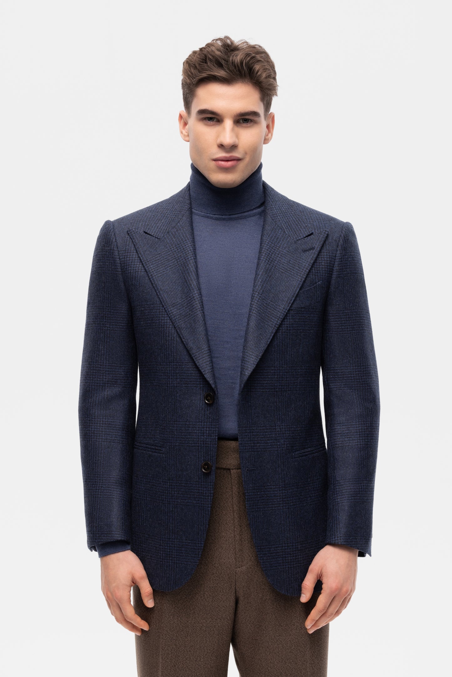 Burgundy-blue PoW checkered jacket