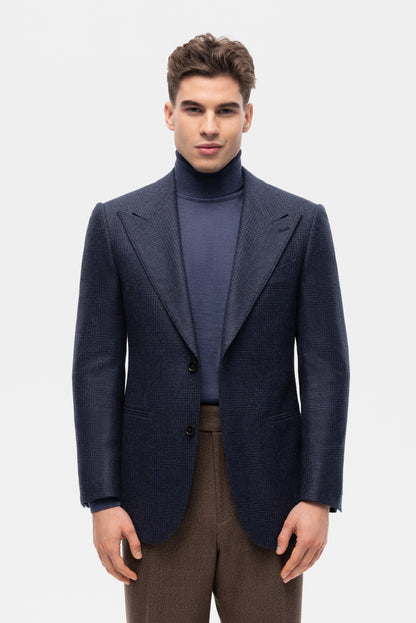 Burgundy-blue PoW checkered jacket